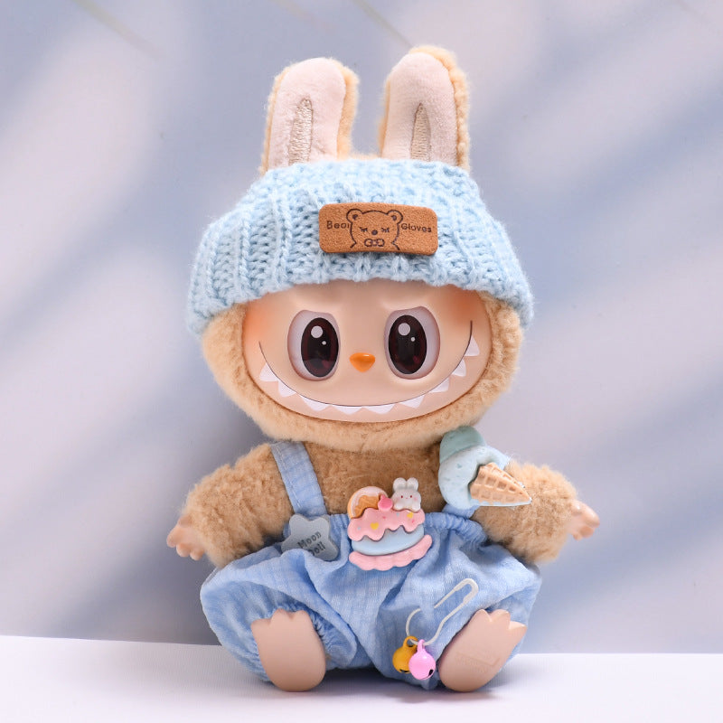 Overol con Accesorios para Muñeca Labubu 17 cm – Biberón y Cámara de Juguete (Muñeca No Incluida)