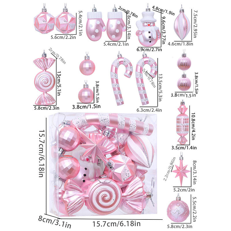 Bolas Navideñas de Plástico : Set de 16 Piezas Decorativas para Árbol de Navidad en Varios Diseños