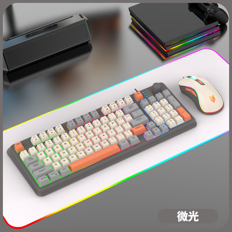 Teclado Mecánico Iluminado K82: Teclado con Efecto Mecánico, Conexión por Cable, Diseño de Tres Colores para PC