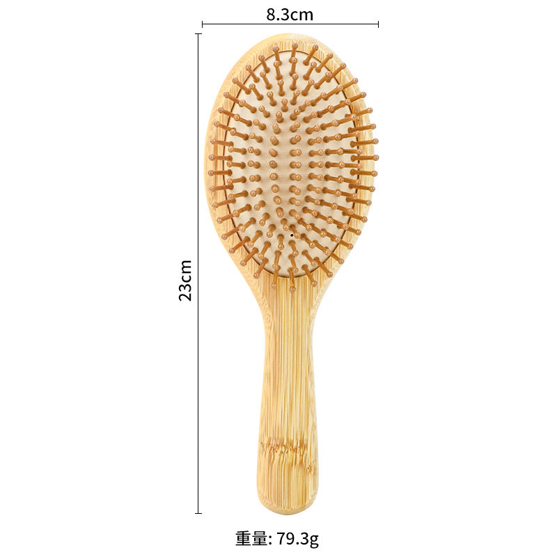 Set de Peines de Bambú Natural: Cepillo de Masaje con Almohadilla de Aire, Peine de Dientes Anchos y Peine de Cola, Ecológico para Niños