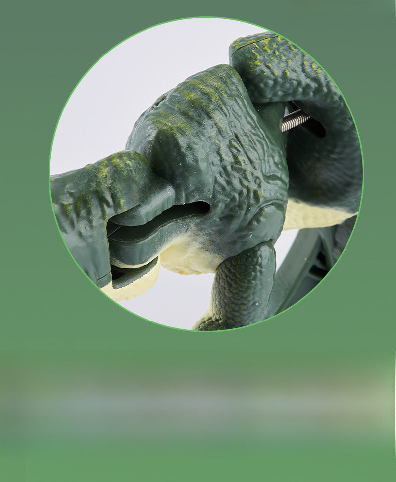 Detalle del mecanismo articulado del dinosaurio HD101. Diseño robusto y seguro para juegos de acción y aprendizaje motriz.