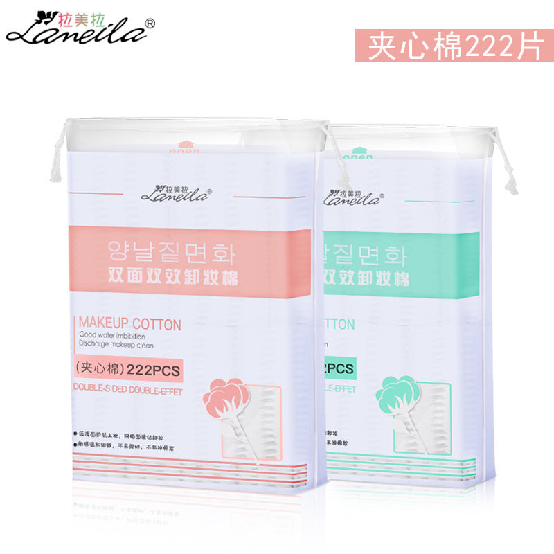 Yousha Algodones Desmaquillantes 222 Piezas: Almohadillas de Doble Cara Gruesas para Desmaquillar y Retirar Esmalte, Empaque de 3 Capas