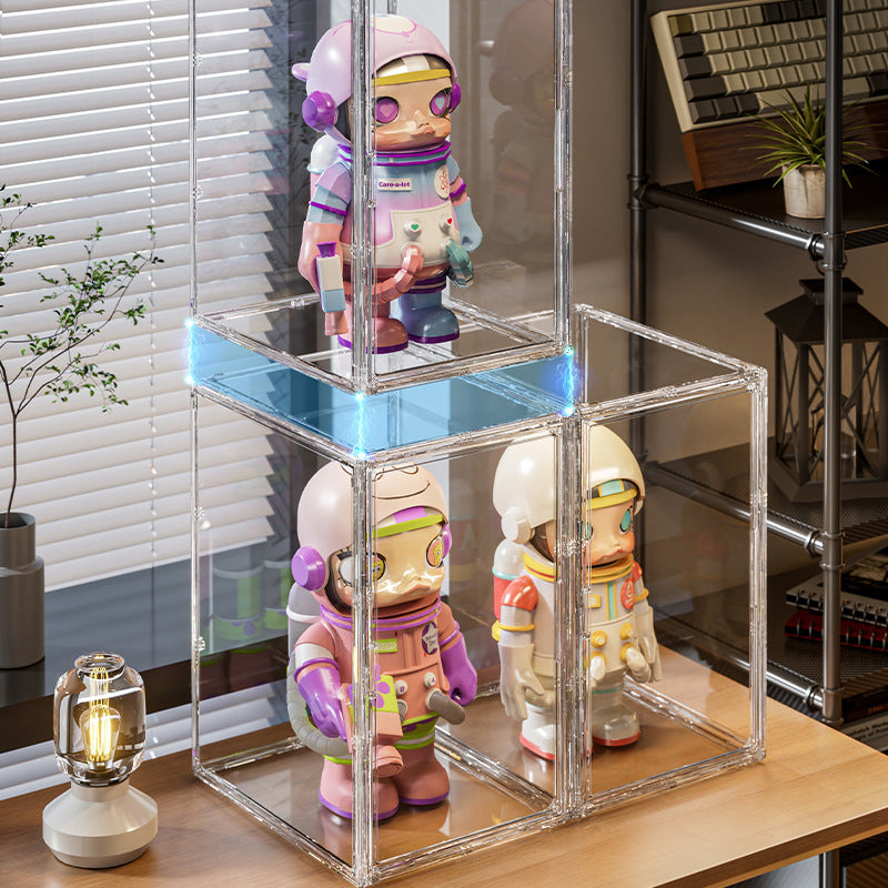 Estante de exhibición de figuras de Pop Mart: Caja de exhibición transparente.