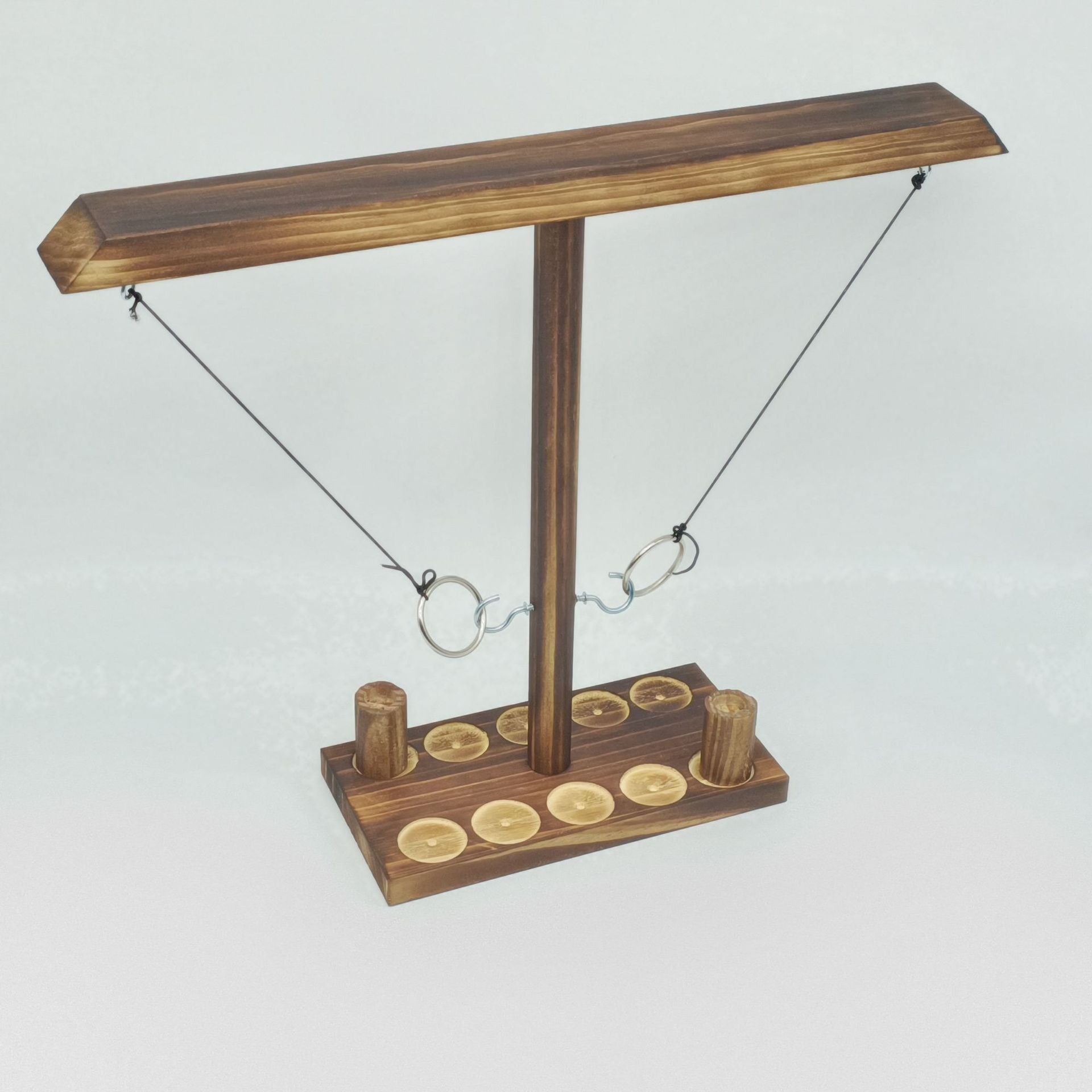 Juego de Aros Ring Toss: Juguete de Madera con Ganchos para Competencias