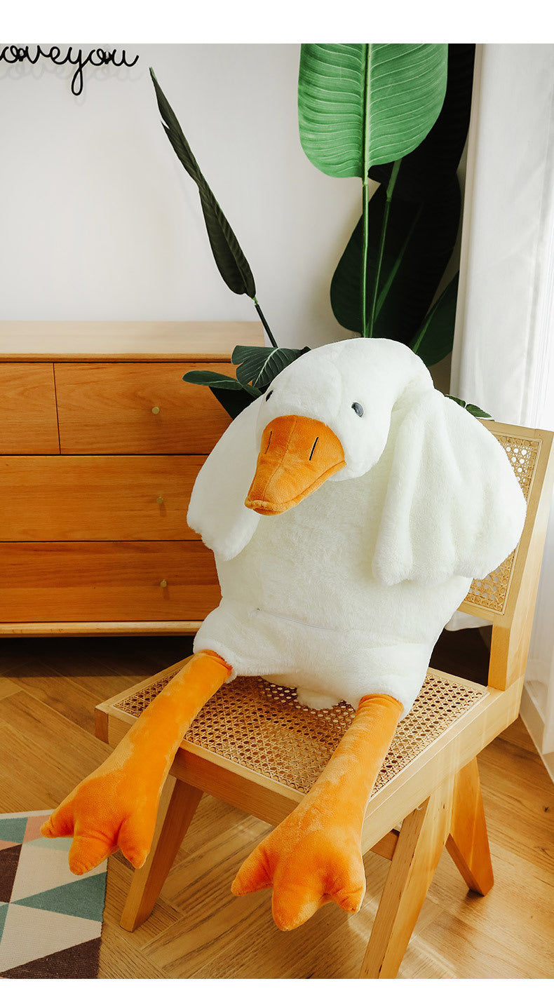 Muñeco de Pato Blanco: Juguete de Peluche, Almohada para Dormir y Regalo para Niños