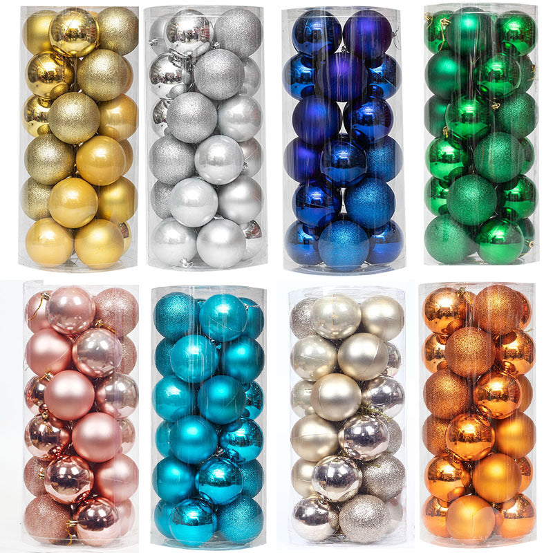 Bolas Navideñas Decorativas de Plástico con Acabado Metálico en Varios Colores