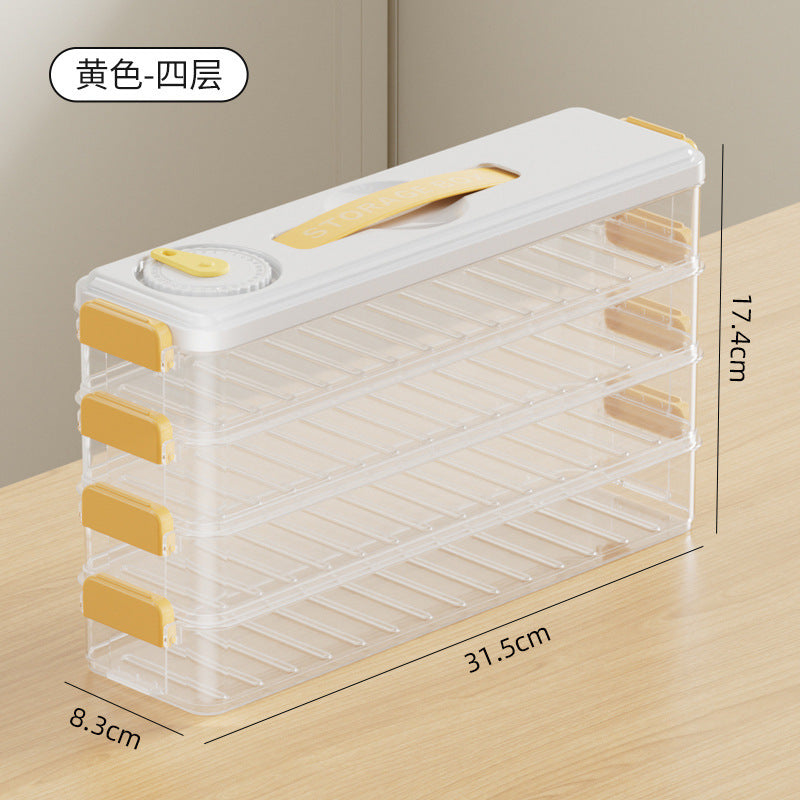 Caja de almacenamiento para dumplings congelados: recipientes de grado alimenticio para nevera y organización