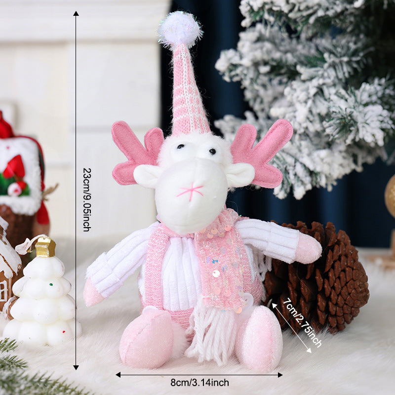Muñecos Navideños Decorativos : Peluches de Duende, Pingüino, Hombre de Galleta, Reno y Nomo