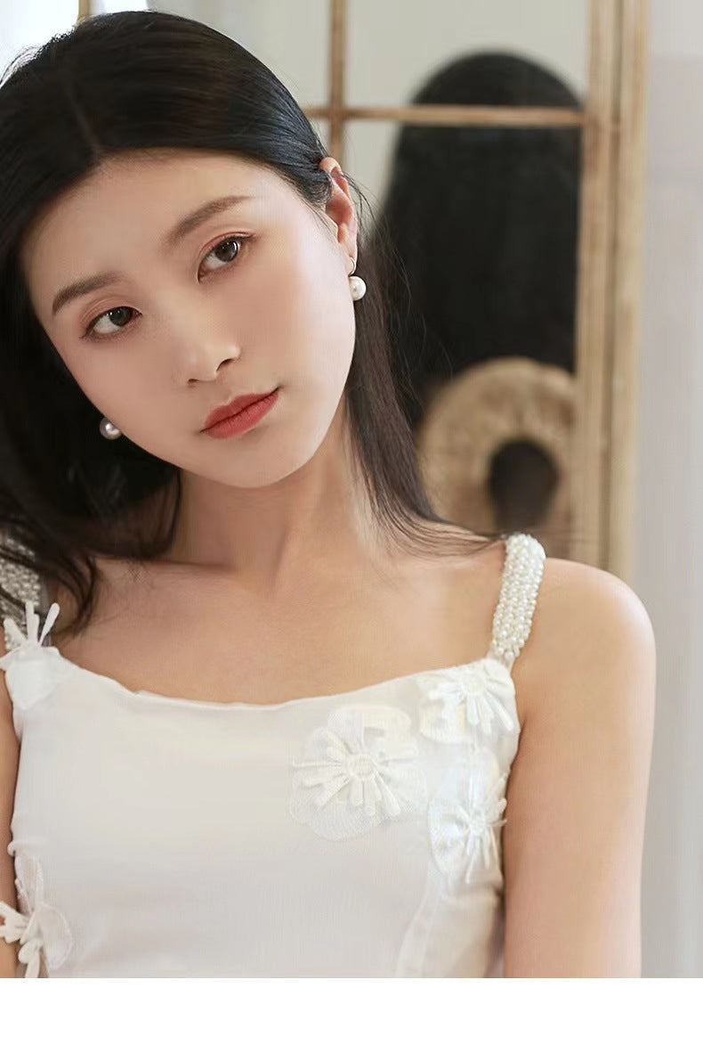 Aretes de Perlas en Plata Pura 999 – Estilo Clásico con Cierre de Gancho