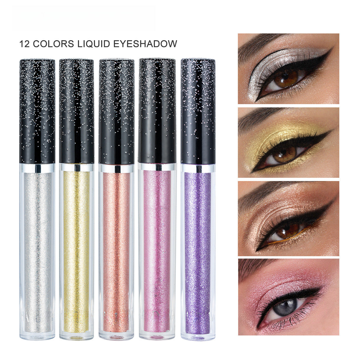 HANDAIYAN Sombra de Ojos Líquida 12 Colores: Brillo Perlado con Efecto Destellante para Maquillaje de Ojos y Lagrimal