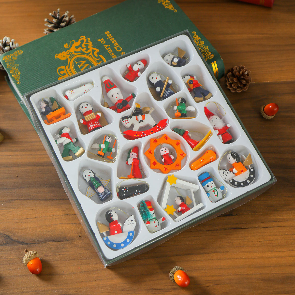 Adornos Navideños de Madera : Colgantes Decorativos para Árbol de Navidad