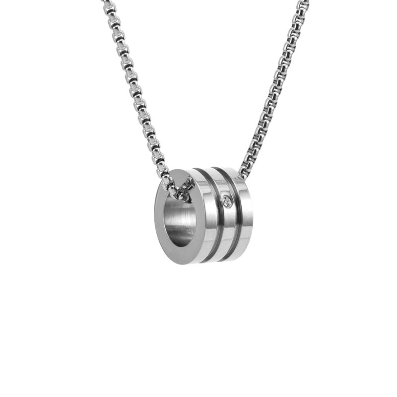 Cadena unisex acero inoxidable con dije geométrico – estilo ingeniero