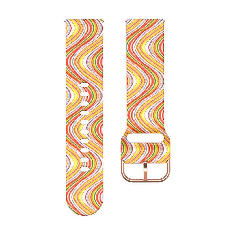 Printed Silicone Strap for Samsung Galaxy Active2 and Watch4: Compatible with Huawei GT 20/22mm