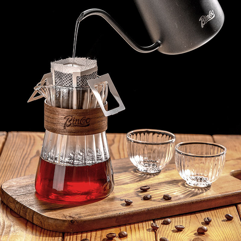 Juego de cafetera de goteo con jarra de cristal, tetera y tazas estilo japonés