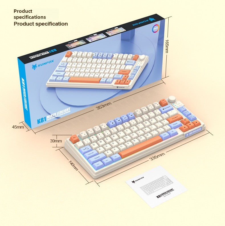 Teclado Gaming K81 con Iluminación: MDA Caps en Tres Colores, Compatible con PC y Laptop