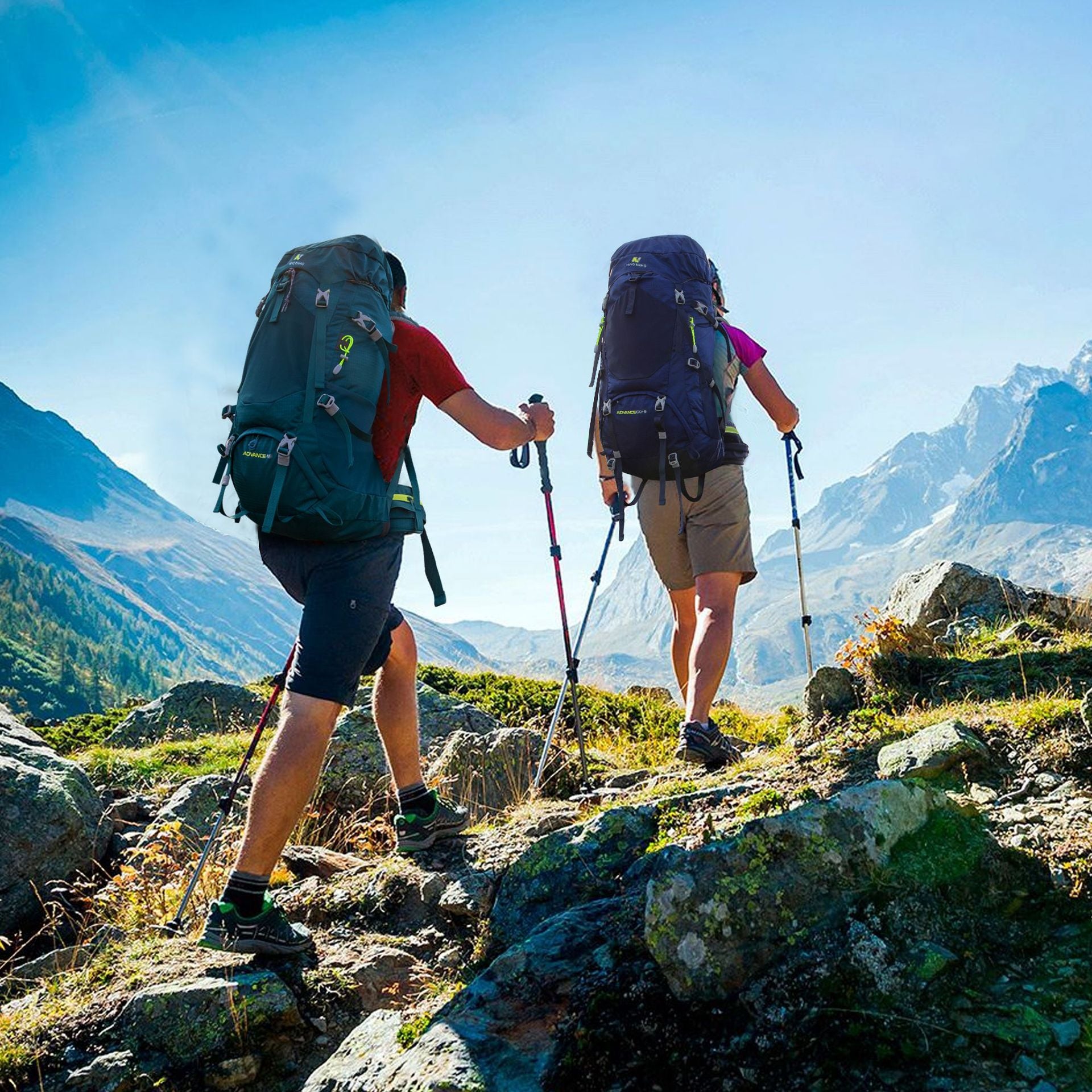 Mochila de Montaña para Hombre: Mochila de Senderismo de Gran Capacidad 60L/65L para Viajes