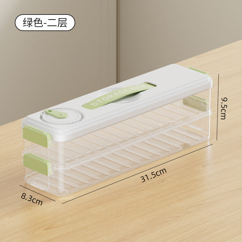 Caja de almacenamiento para dumplings congelados: recipientes de grado alimenticio para nevera y organización