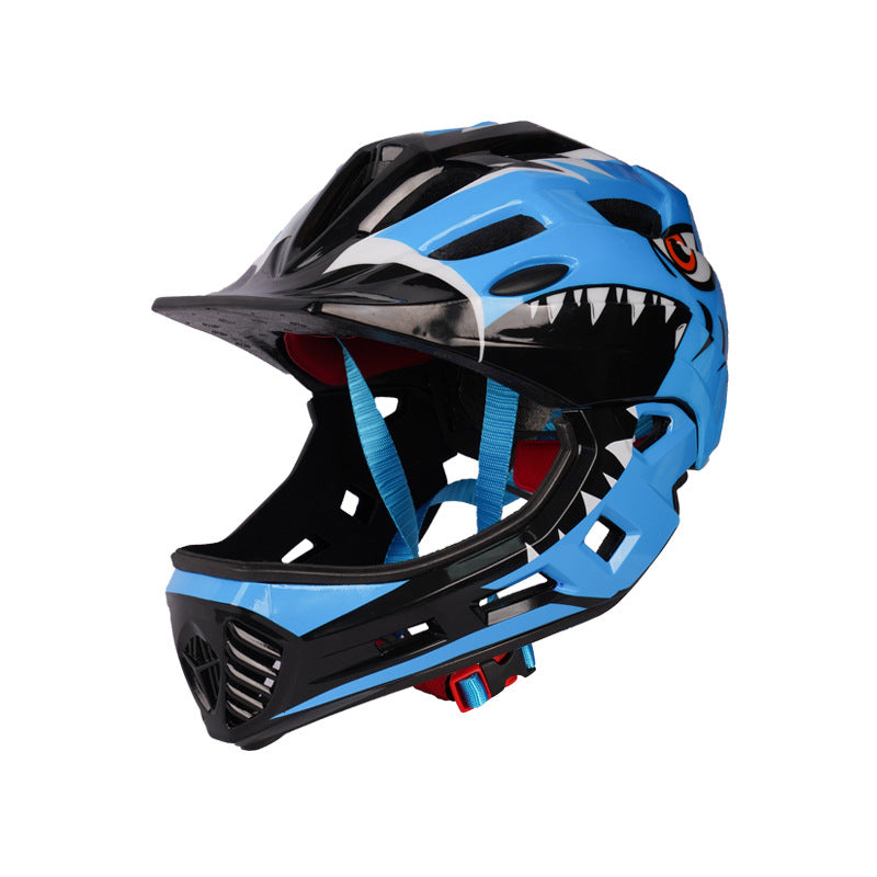 casco de ciclismo con quijada desmontable vista frontal