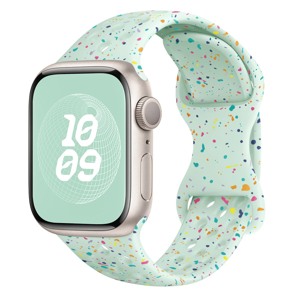 Glitter Silicone Band for Apple Watch 1-11, Ultra 3, SE 3: Colorful & Comfortable