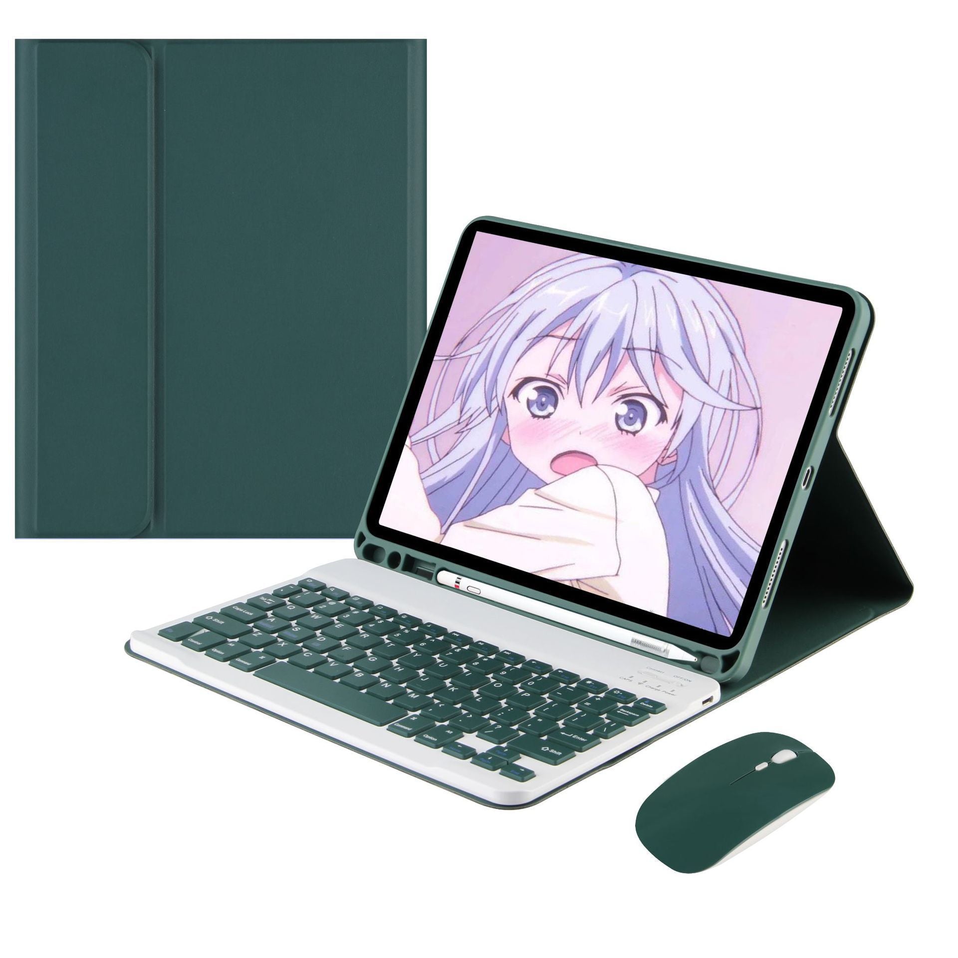 Funda de teclado para iPad Pro 11 (2020) y iPad 10.2: incluye cobertura de piel, soporte para mouse Bluetooth y compatibilidad con mini 9.7