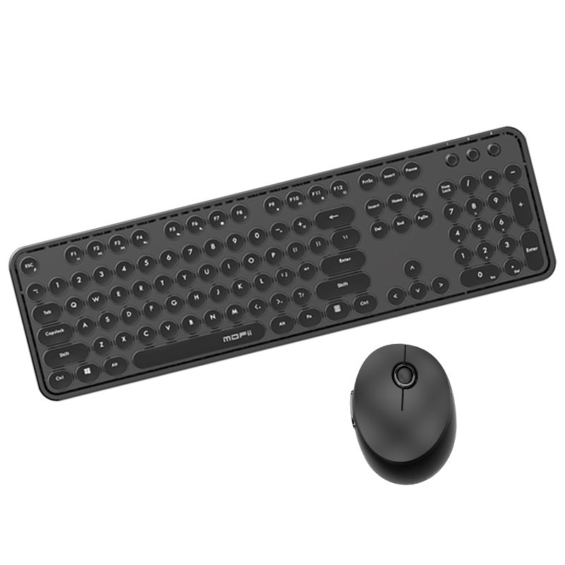 Juego de teclado y ratón inalámbrico 2.4g: diseño retro punk, ideal para mujeres en oficina