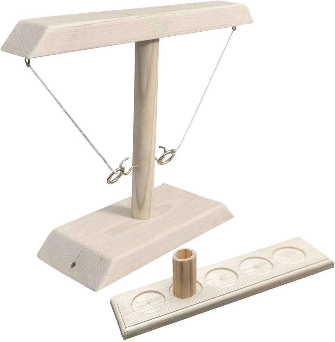 Juego de Aros Ring Toss: Juguete de Madera con Ganchos para Competencias