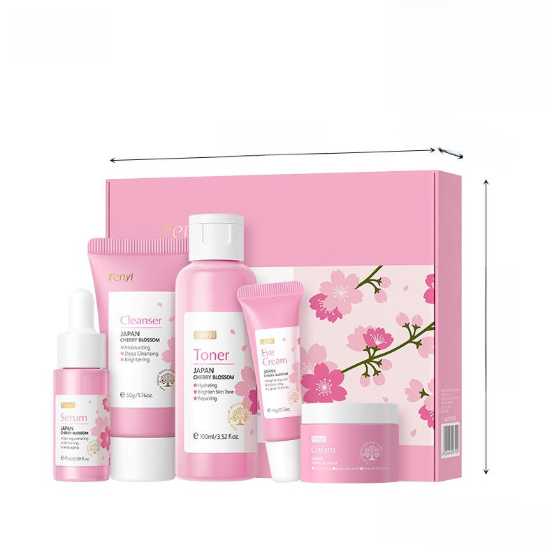 Conjunto de Cuidado Facial Sakura Japonés: 5 Piezas de Productos de Belleza en Stock