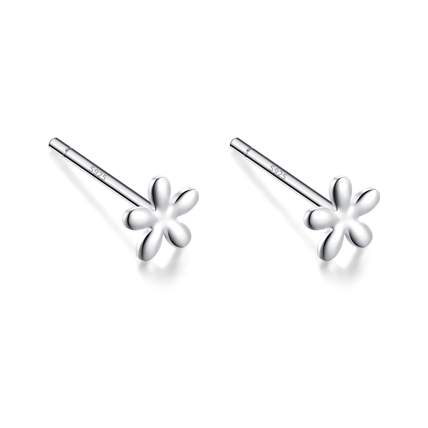 Pendientes Flor Mini en Plata S925 – Diseño Clásico para Mujeres y Niñas