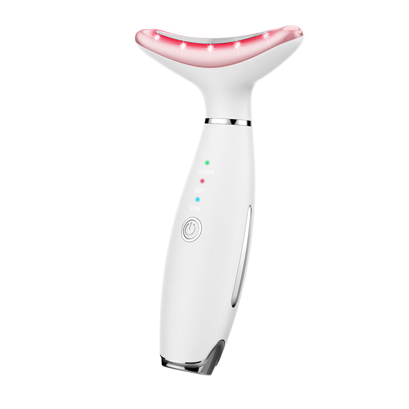 Dispositivo Facial y de Cuello con Luz LED – Terapia de Rejuvenecimiento con Microcorriente, Calor y Vibración