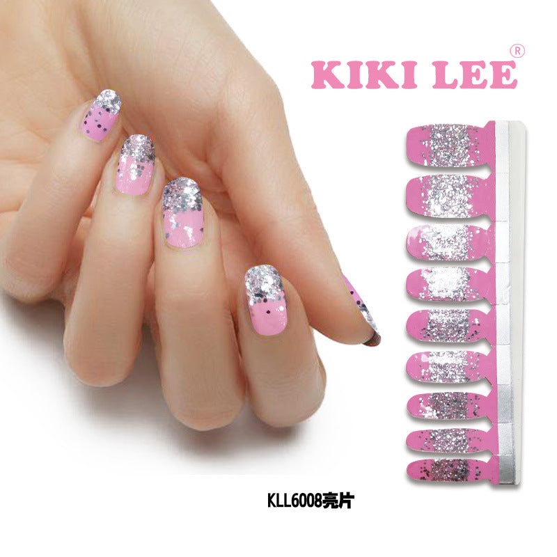 KIKILEE Stickers para Uñas: Pegatinas Completas con Efecto Esmalte y Brillo, Fáciles de Aplicar