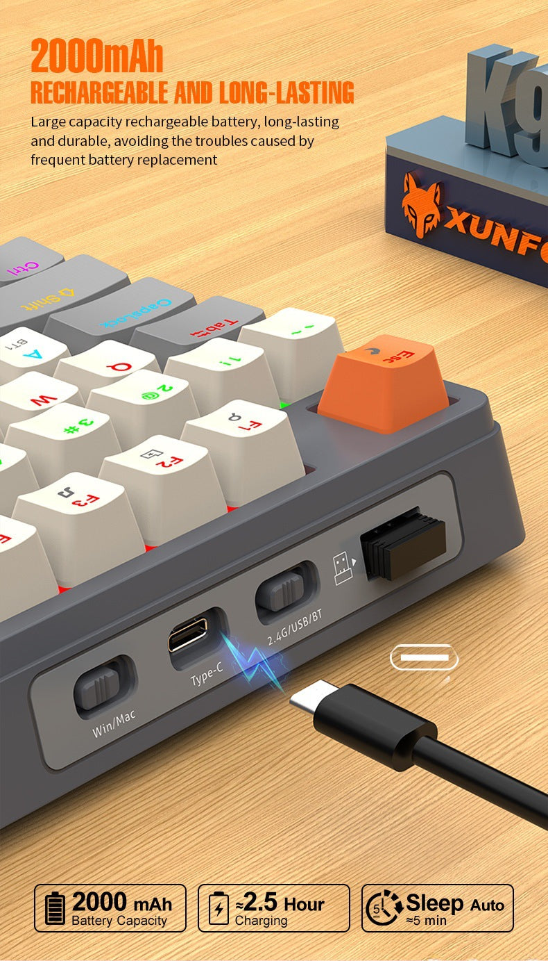 Teclado Mecánico Inalámbrico K95: 2.4G, Bluetooth, Tres Modos, Hot-Swap, Estructura Gasket para Juegos