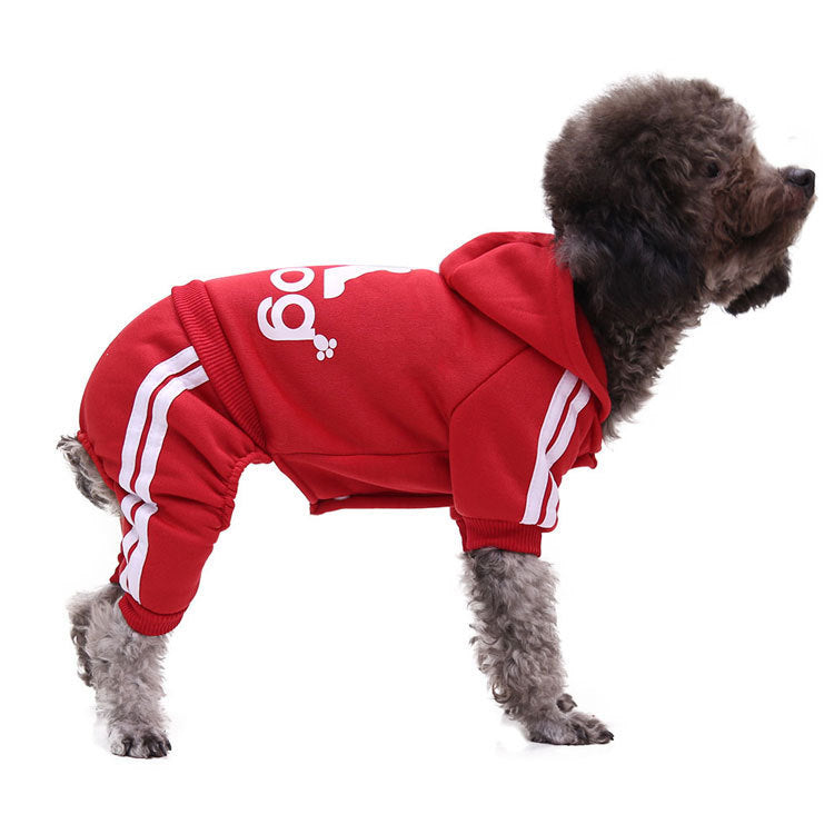 Sudadera para Perros con Capucha y Pantalón: Ropa para Mascotas con Líneas Laterales