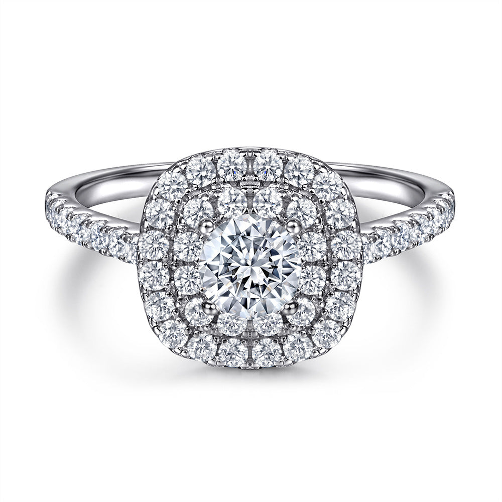 Set de Anillos Apilables de Compromiso y Boda en Plata 925 con Circonitas para Mujer