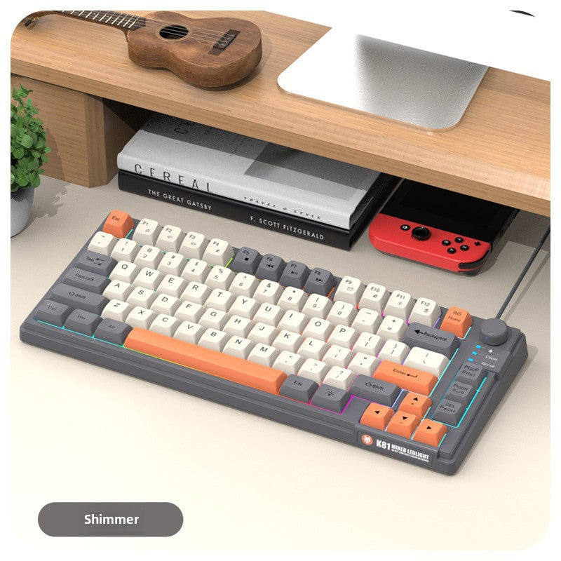 Teclado Gaming K81 con Iluminación: MDA Caps en Tres Colores, Compatible con PC y Laptop