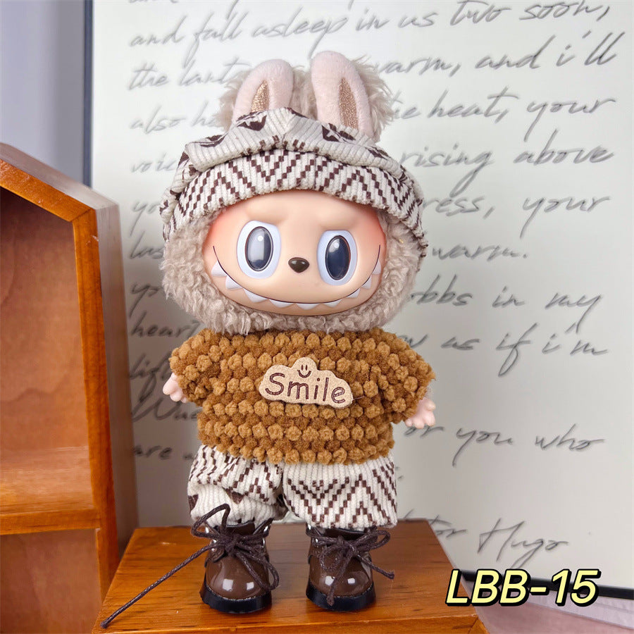 Set de Overol con aplicaciones para muñeca en variados diseños para labubu de 17cm, (Muñeca no incluida)