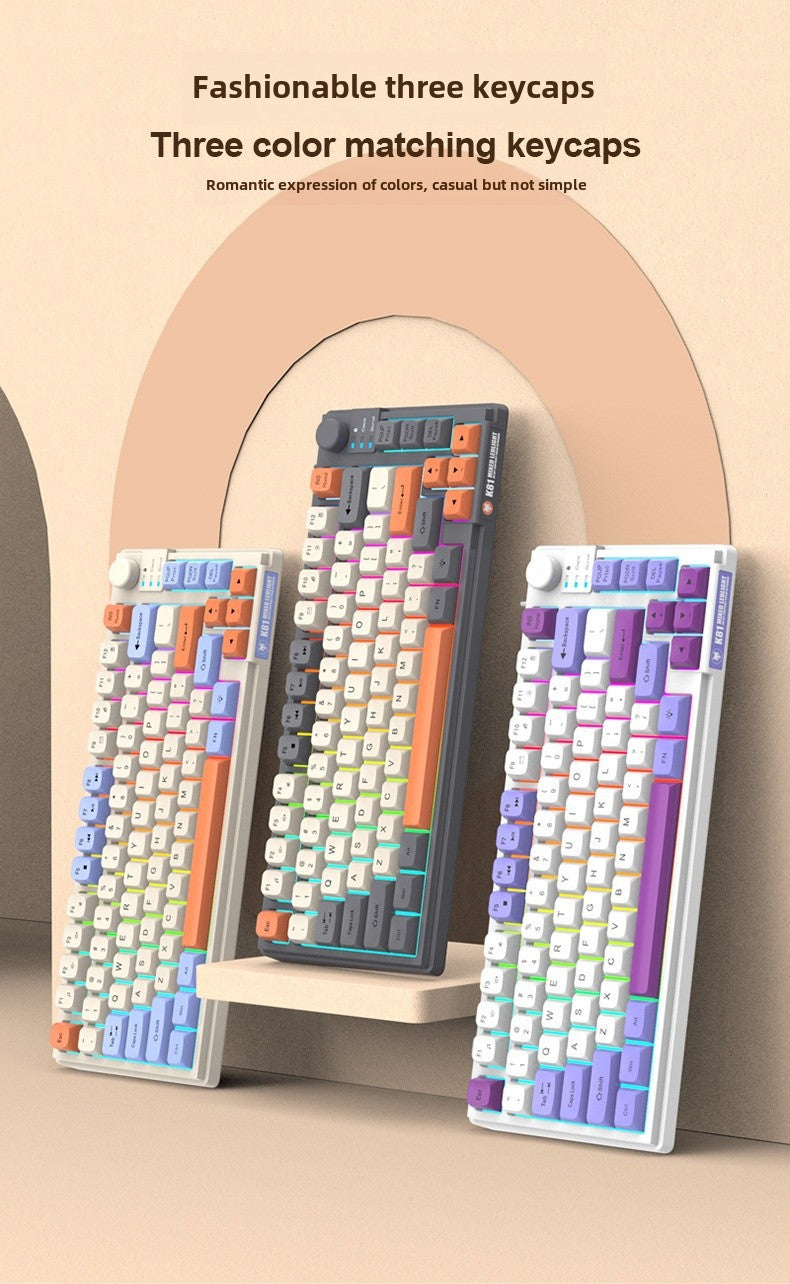 Teclado Gaming K81 con Iluminación: MDA Caps en Tres Colores, Compatible con PC y Laptop