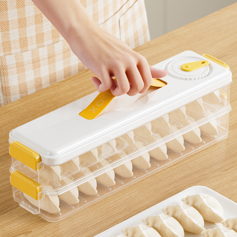 Caja de almacenamiento para dumplings congelados: recipientes de grado alimenticio para nevera y organización