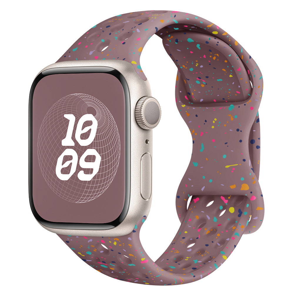 Glitter Silicone Band for Apple Watch 1-11, Ultra 3, SE 3: Colorful & Comfortable