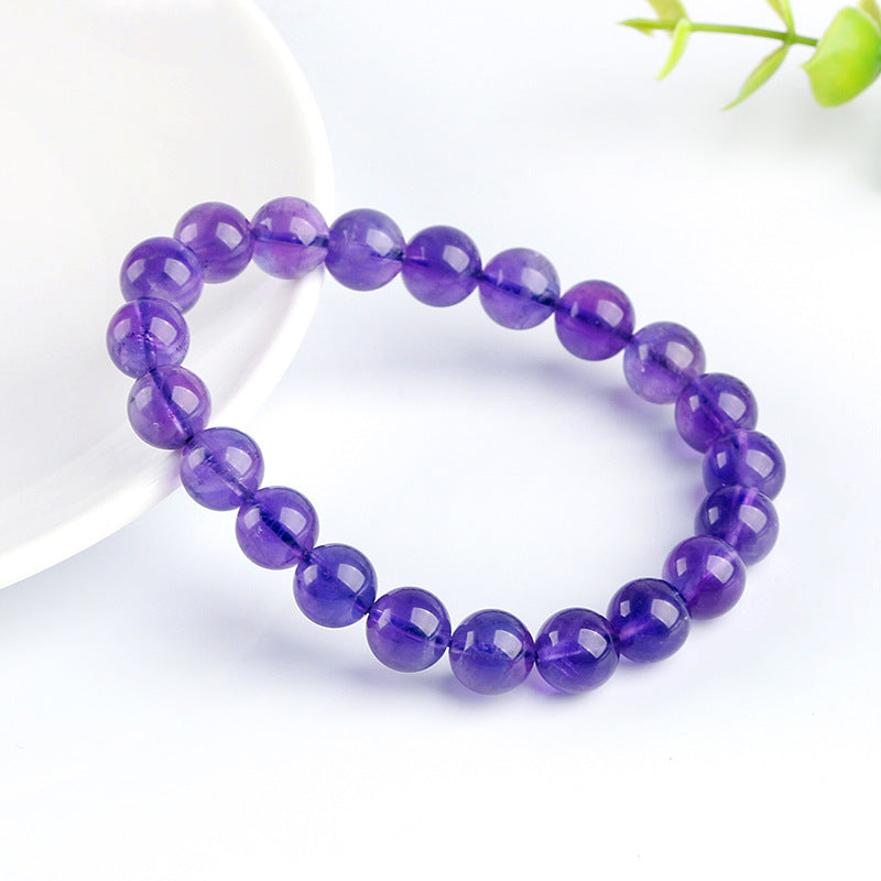 Pulsera de Amatista Natural: Alta Calidad, Color Intensivo, Amatista de Uruguay