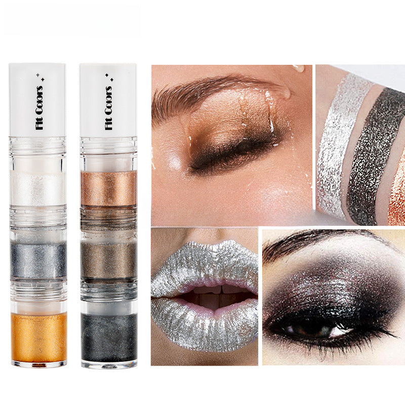 Fit Colors Sombra Líquida 3 en 1: Efecto Ahumado con Brillo de Diamante, Perlado y Multifuncional como Labial y Sombra