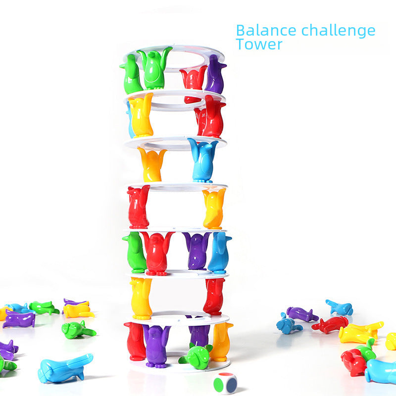Tower Collapse: Juego de Mesa de Equilibrio con Pingüinos, Bloques Apilables para Niños, Actividad Educativa e Interactiva Familiar