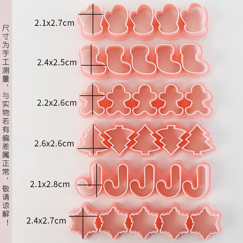 3D Christmas Cookie Mold Set with Tree and Party Themes for Baking