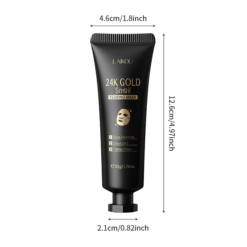Mascarilla de Caracol con 24K de Oro LAIKOU: Limpieza Profunda de Poros, 50g (Tubo)