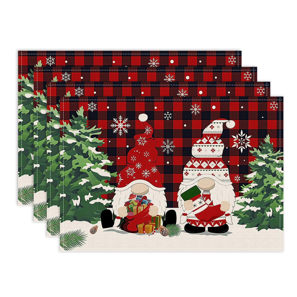 ndividual navideño para mesa con estampado de nomos