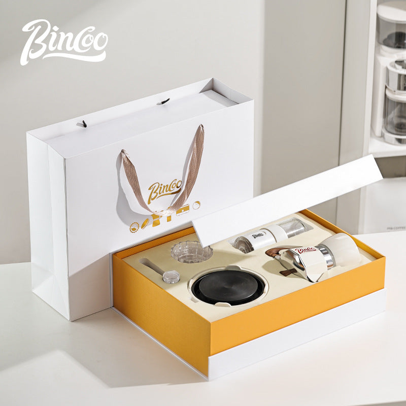 Bincoo: Set de regalo de cafetera moka, equipo para preparar café, cafetera manual compacta, ideal para cumpleaños