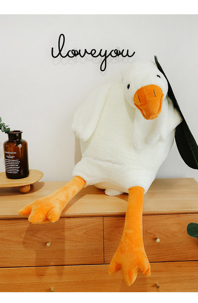 Muñeco de Pato Blanco: Juguete de Peluche, Almohada para Dormir y Regalo para Niños