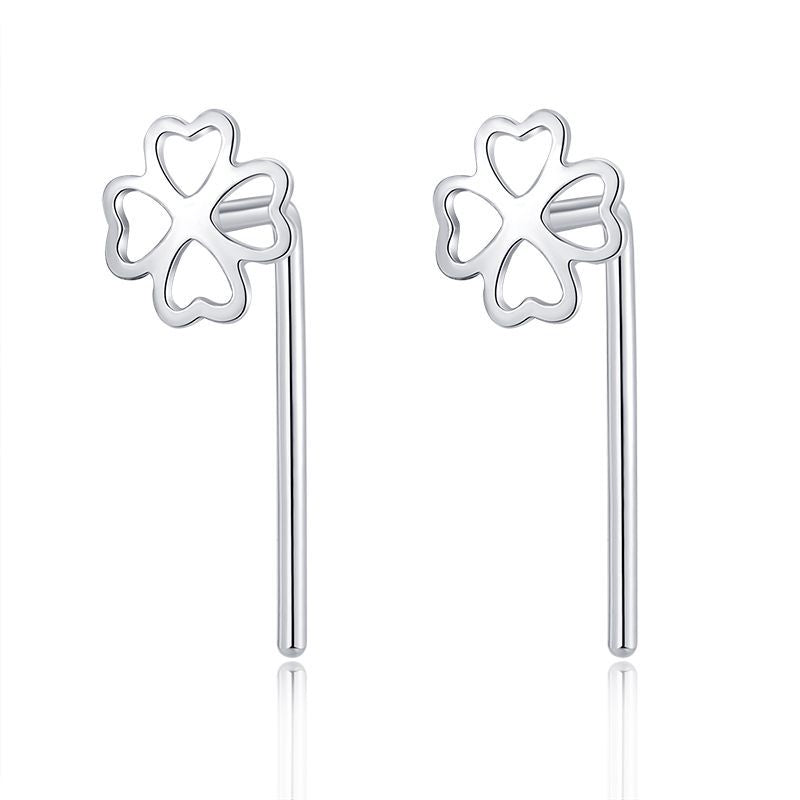 Aretes Botón de plata pura S999: Cierre de Gancho en Varios Modelos