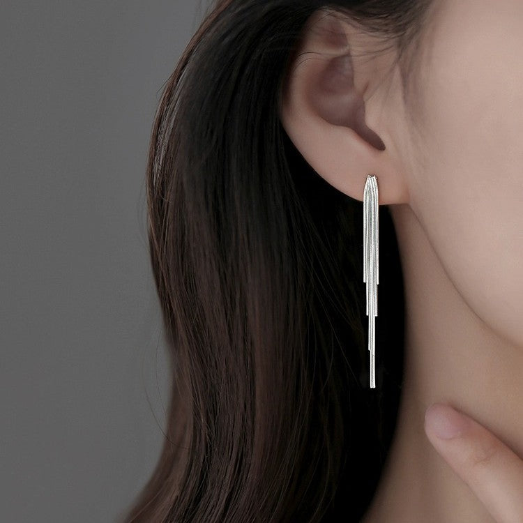 Aretes Largos de Borlas en Plata 925 – Elegantes para Cóctel y Ocasiones Formales