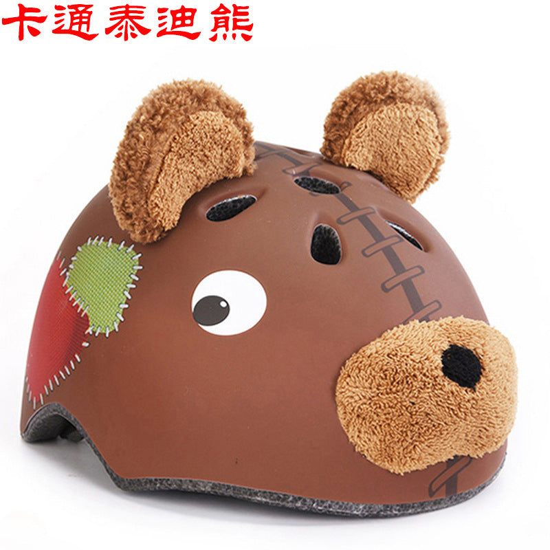 casco infantil para ciclismo y patinaje diseño de Oso