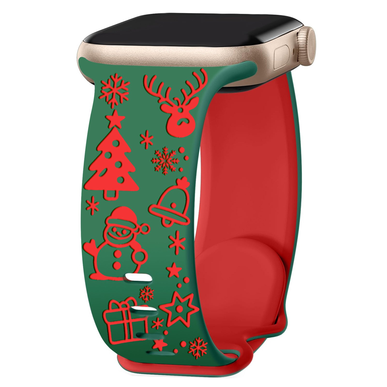 3D Laser Engraved Santa Claus Apple Watch Band for Christmas